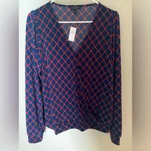 Banana Republic Rope Print Crossover Blousemedium nwt